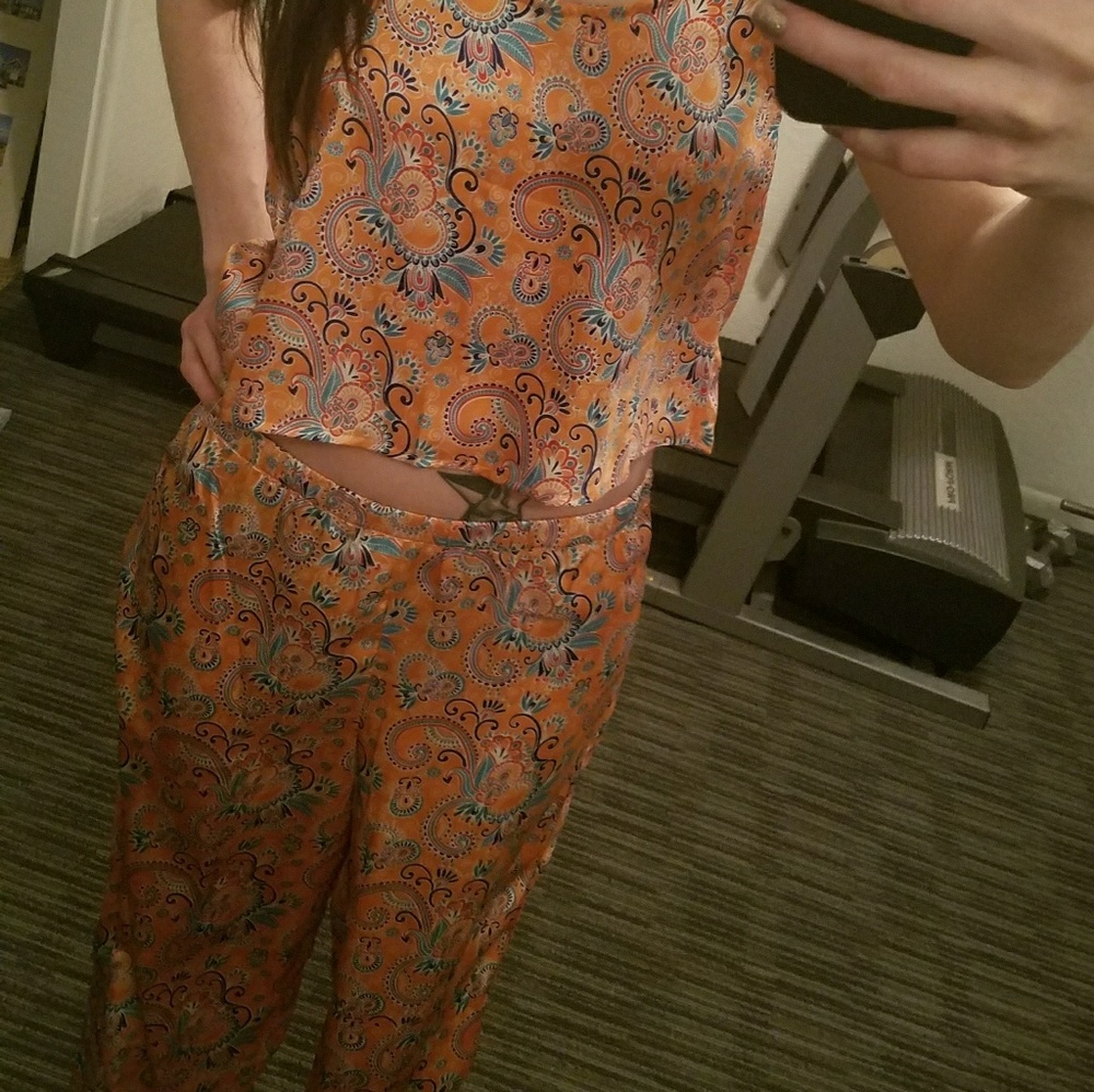 Satin Orange pajama set